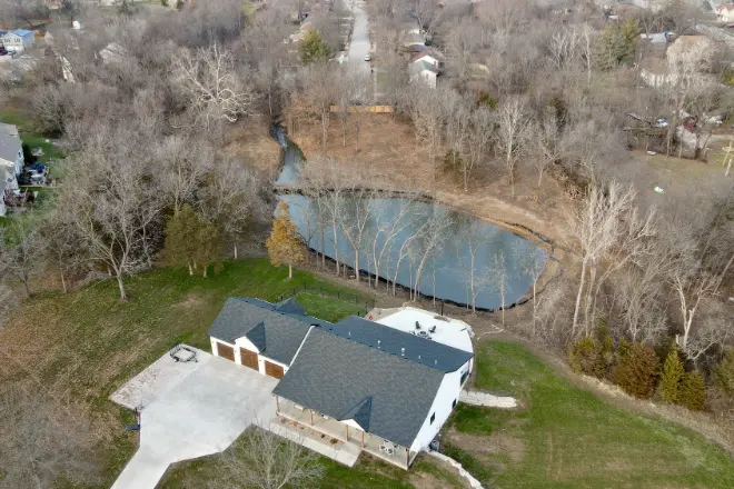 A 0.3 acre pond after it has filled with water