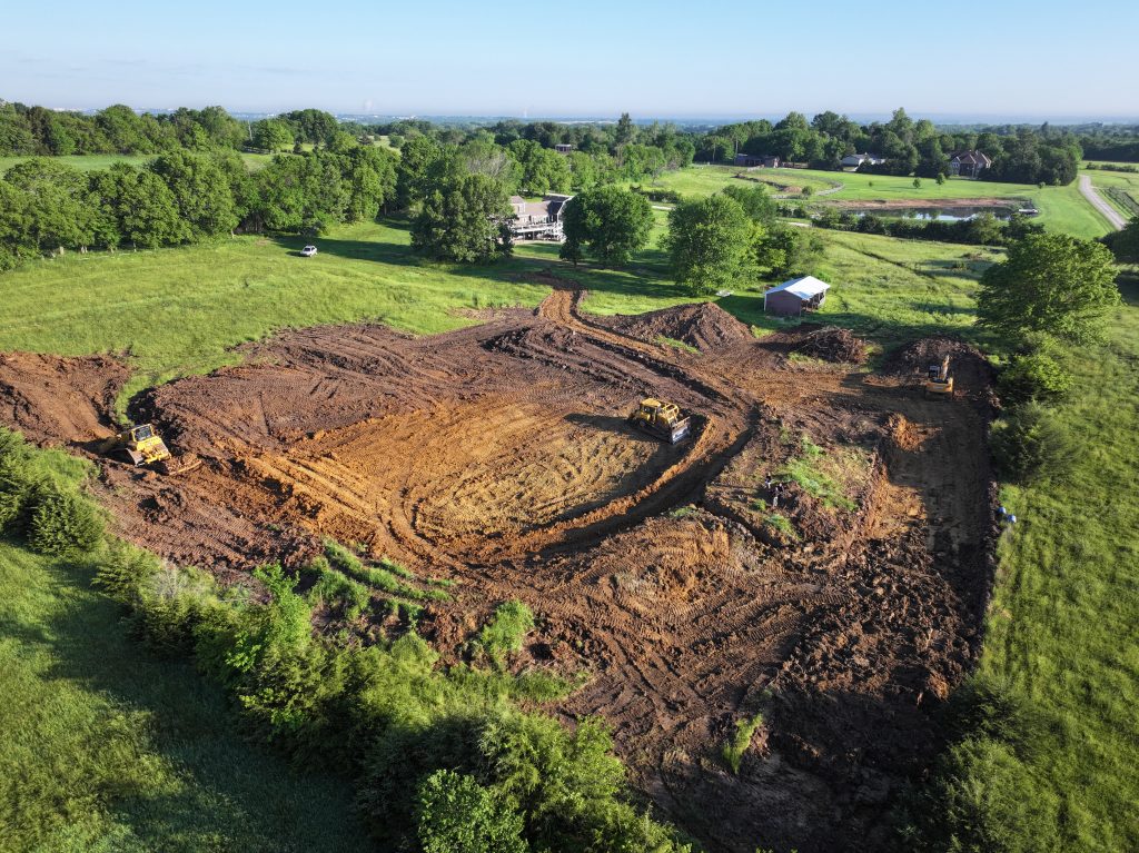 A pond under construction