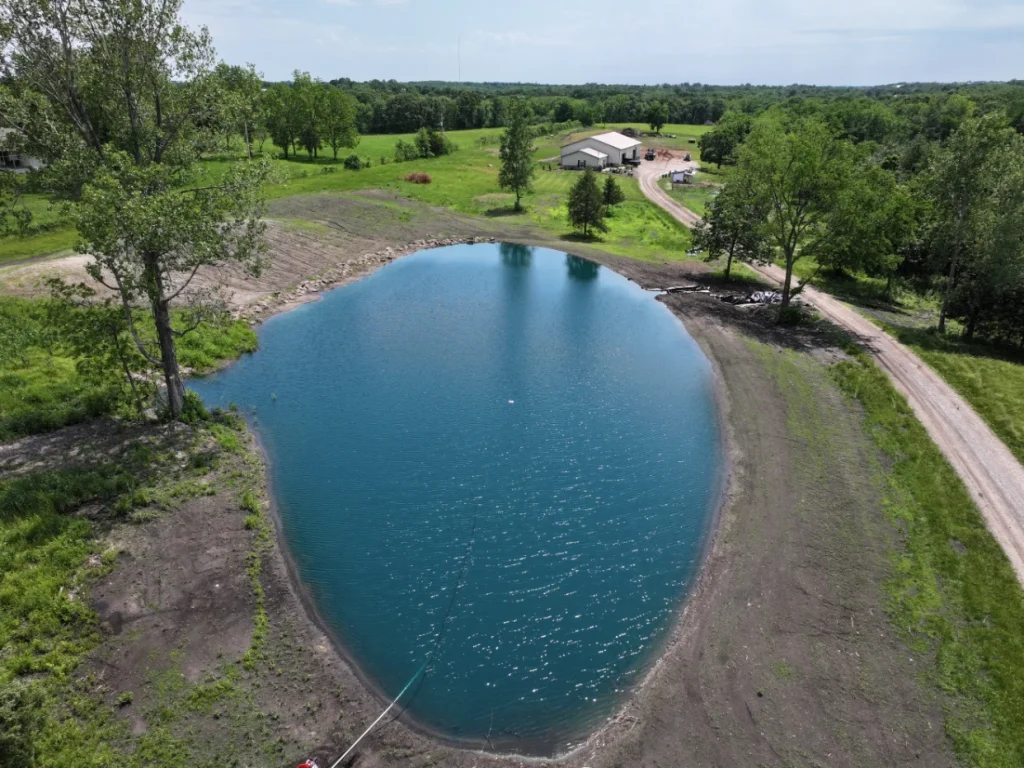 Completed And Filled Pond/Lake Installation