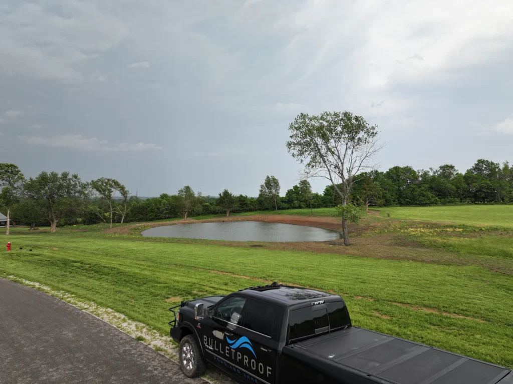 Completed And Filled Pond/Lake Installation - pond contractors