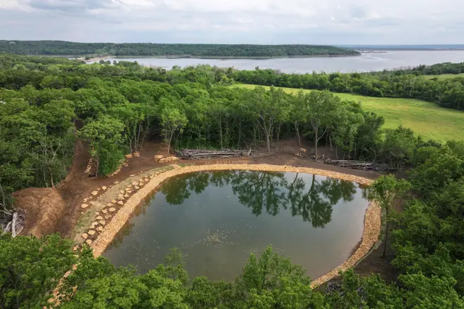 Completed And Filled Pond/Lake Installation - how much does it cost to build a lake