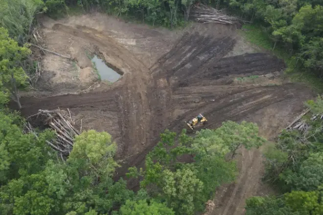The start of an abandoned pond restoration