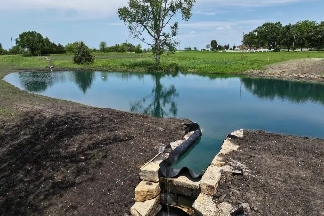 overflow system for a pond