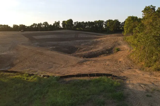 A pond excavation before filling up with water - Bulletproof Pond and Lake A pond excavation before filling up with water