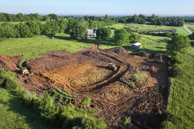A pond under construction