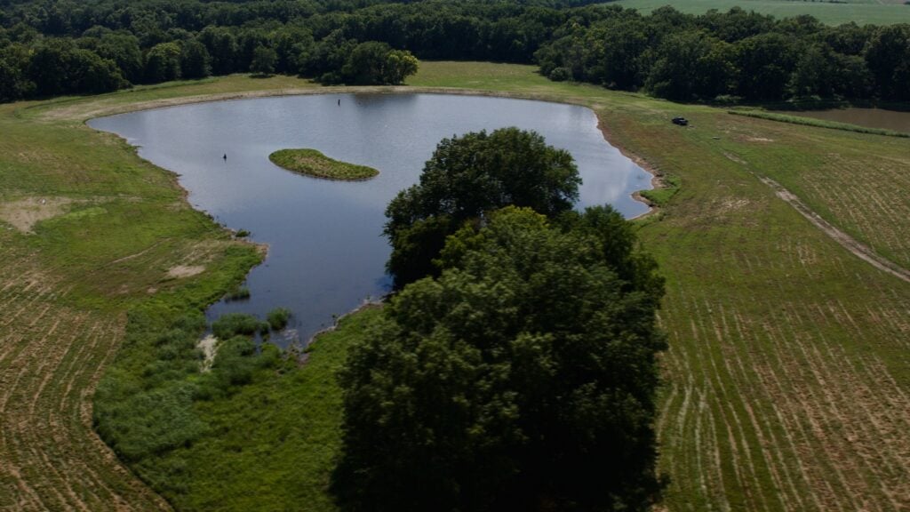 Missouri Lake with Island, flooded timber, and wetlands. | Bulletproof Pond and Lake - Bulletproof Pond and Lake Missouri Lake with Island, flooded timber, and wetlands. | Bulletproof Pond and Lake