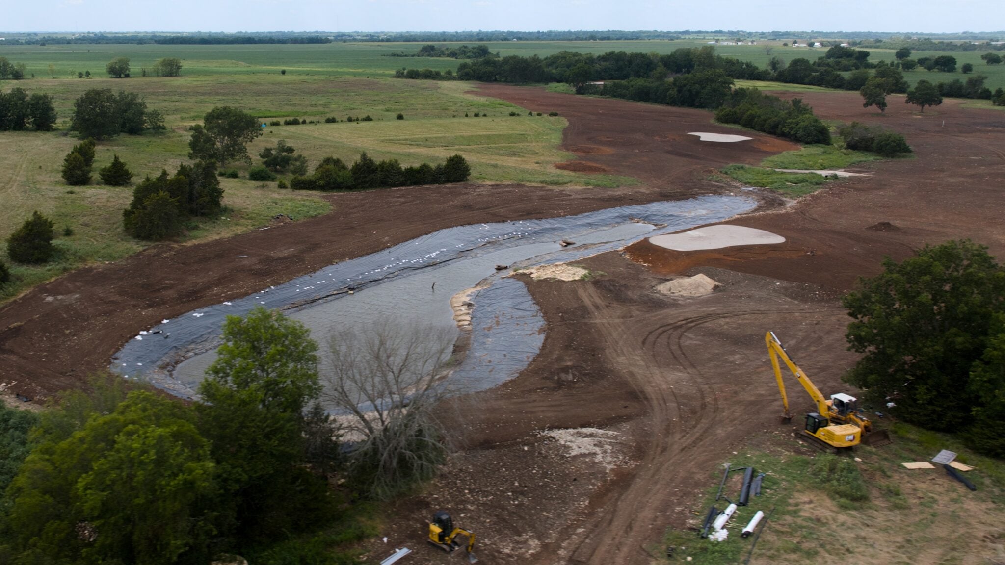 Luxury Pond Liner in Parker Kansas for Private Golf Resort (during construction)