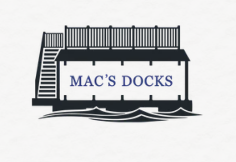 Mac's Docks Logo | USA Dock Fabrication Partner of Bulletproof Pond and Lake Mac's Docks logo, the USA dock fabrication partner behind Bulletproof Pond and Lake's custom pond and lake docks